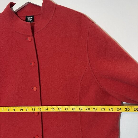 Eileen Fisher Wool Cashmere Jacket Coat Women’s Size 2X Red Buttons Pockets - Picture 5 of 10